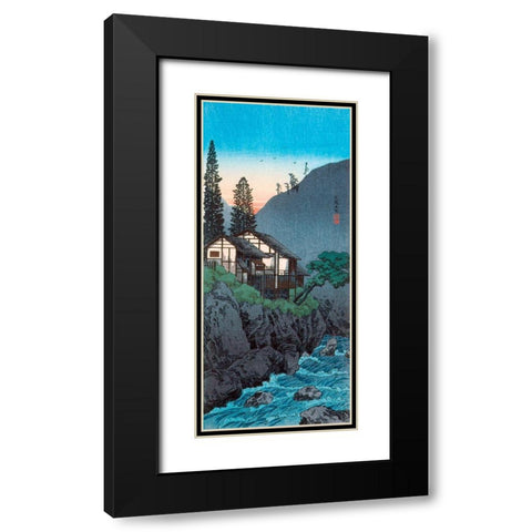 Hakone Black Modern Wood Framed Art Print with Double Matting by Takahashi, Hiroaki