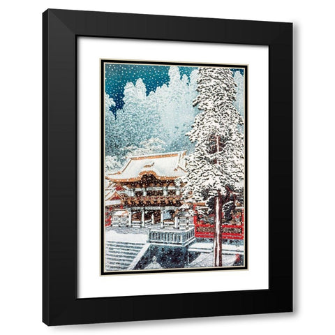 The Yomei Gate at Nikko Black Modern Wood Framed Art Print with Double Matting by Takahashi, Hiroaki