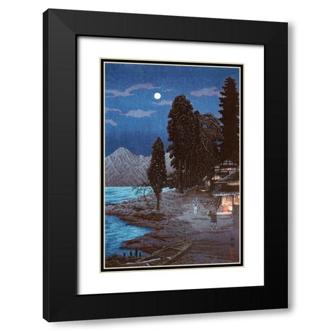 Lake ChuzenjiÂ  Black Modern Wood Framed Art Print with Double Matting by Takahashi, Hiroaki