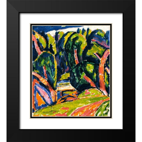 Red Tree Black Modern Wood Framed Art Print with Double Matting by Hartley, Marsden