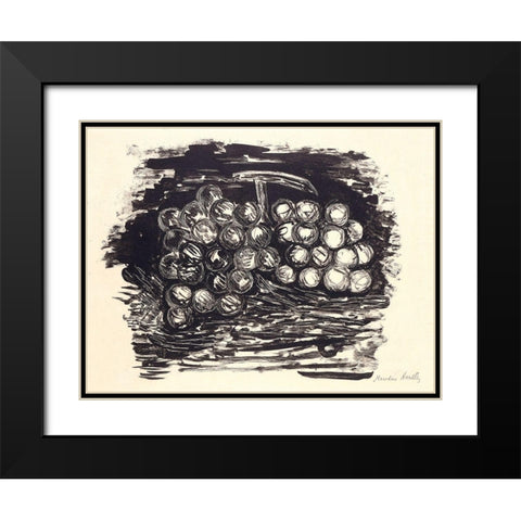 Grapes Black Modern Wood Framed Art Print with Double Matting by Hartley, Marsden