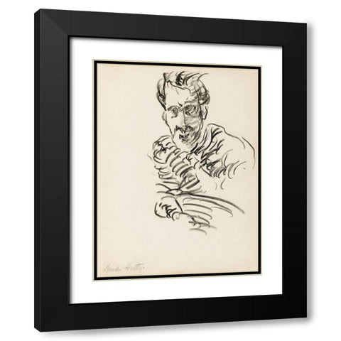 Self-Portrait Black Modern Wood Framed Art Print with Double Matting by Hartley, Marsden