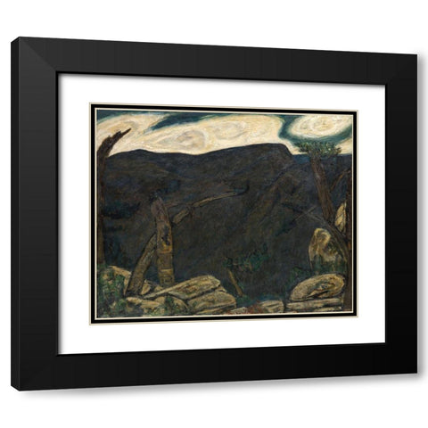 The Dark Mountain-No 2 Black Modern Wood Framed Art Print with Double Matting by Hartley, Marsden
