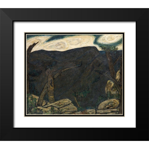 The Dark Mountain-No 2 Black Modern Wood Framed Art Print with Double Matting by Hartley, Marsden