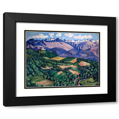 Purple Mountains-Vence Black Modern Wood Framed Art Print with Double Matting by Hartley, Marsden
