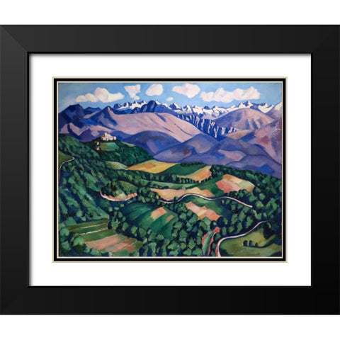 Purple Mountains-Vence Black Modern Wood Framed Art Print with Double Matting by Hartley, Marsden