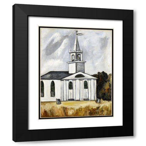 Church at Head Tide Black Modern Wood Framed Art Print with Double Matting by Hartley, Marsden
