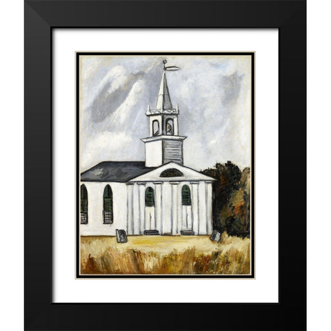 Church at Head Tide Black Modern Wood Framed Art Print with Double Matting by Hartley, Marsden