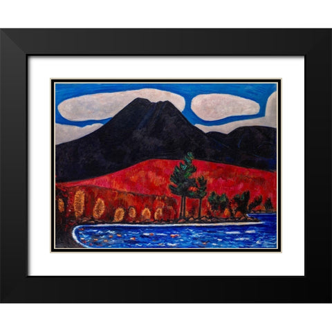 Mt Katahdin-Maine-Autumn Black Modern Wood Framed Art Print with Double Matting by Hartley, Marsden