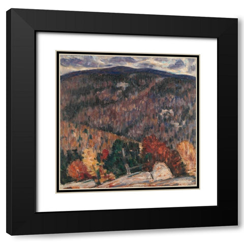Landscape No 25 Black Modern Wood Framed Art Print with Double Matting by Hartley, Marsden