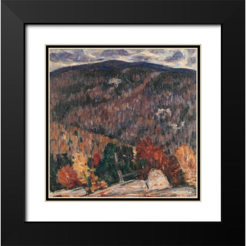 Landscape No 25 Black Modern Wood Framed Art Print with Double Matting by Hartley, Marsden