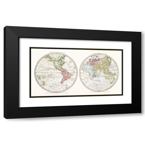 New World 1790 Black Modern Wood Framed Art Print with Double Matting by Faden, William