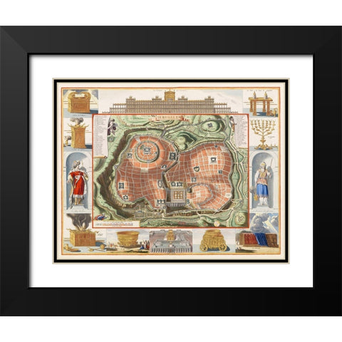 View of Jerusalems Temple Mount from the East Black Modern Wood Framed Art Print with Double Matting by The Rijksmuseum