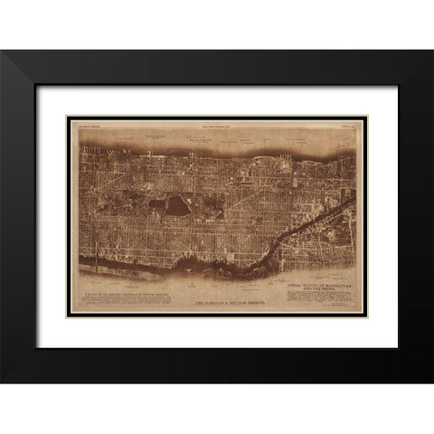 New York City Detail-photographed from two miles up in the air 1922 Black Modern Wood Framed Art Print with Double Matting by The Lionel Pincus and Princess Firyal Map Division