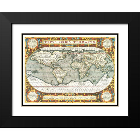 Typus orbis terrarum 1587 Black Modern Wood Framed Art Print with Double Matting by Ortelius, Abraham