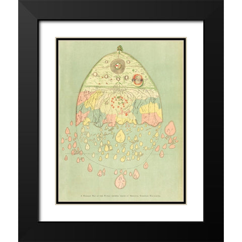 A Burmese map of the world 1906 Black Modern Wood Framed Art Print with Double Matting by Griggs, William