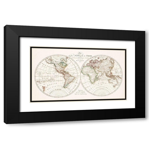 The two hemispheres of the earth 1807 Black Modern Wood Framed Art Print with Double Matting by Schneider und Weigelsehen