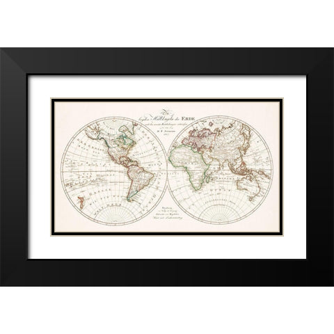 The two hemispheres of the earth 1807 Black Modern Wood Framed Art Print with Double Matting by Schneider und Weigelsehen