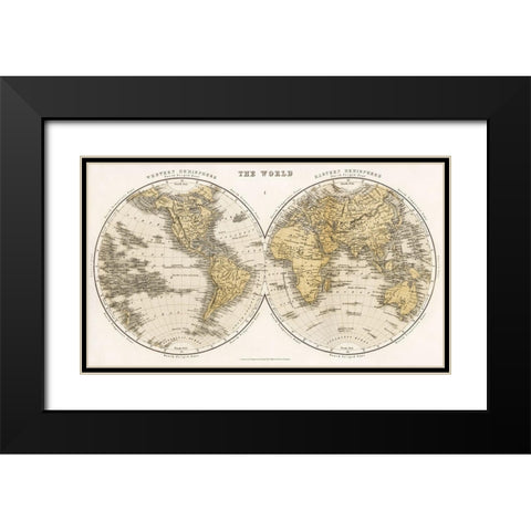 A Cyclopedia of Geography 1859 Black Modern Wood Framed Art Print with Double Matting by Bryce, James