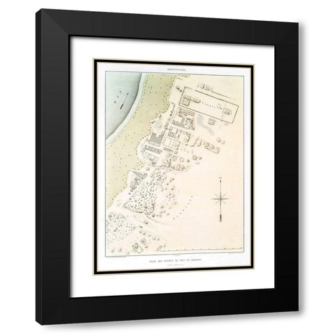 Plan of the ruins of Tell el Amarna 1878 Black Modern Wood Framed Art Print with Double Matting by d Avennes, Emile Prisse