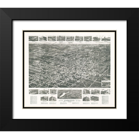 Hammonton-New Jersey 1926 Black Modern Wood Framed Art Print with Double Matting by Vintage Places
