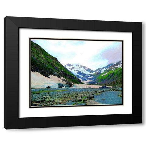 At Peace Black Modern Wood Framed Art Print with Double Matting by Ghanooni, Sarah