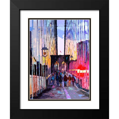 Brooklyn Nights Black Modern Wood Framed Art Print with Double Matting by Ghanooni, Sarah