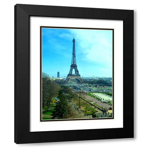 Eiffel Tower Skies Black Modern Wood Framed Art Print with Double Matting by Ghanooni, Sarah