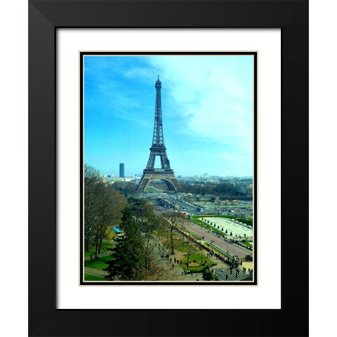 Eiffel Tower Skies Black Modern Wood Framed Art Print with Double Matting by Ghanooni, Sarah