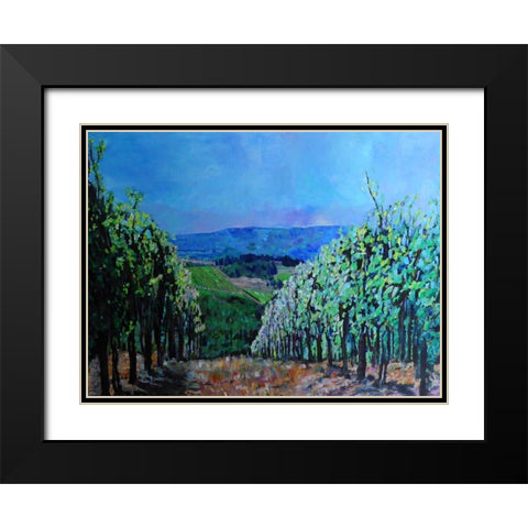 Hillsides of Tuscany Black Modern Wood Framed Art Print with Double Matting by Ghanooni, Sarah