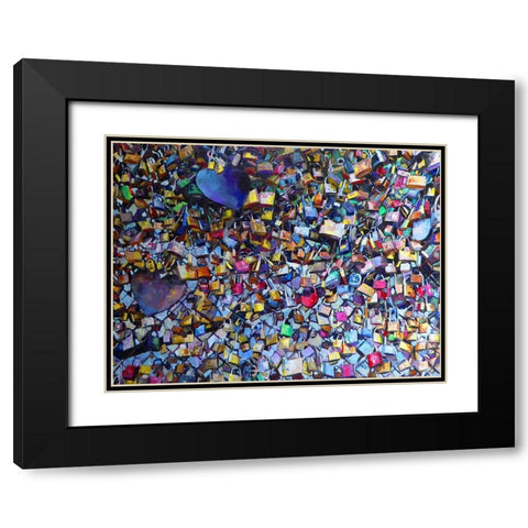 Love Locks Black Modern Wood Framed Art Print with Double Matting by Ghanooni, Sarah