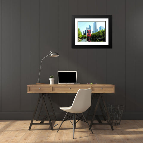 Millenium Park Black Modern Wood Framed Art Print with Double Matting by Ghanooni, Sarah