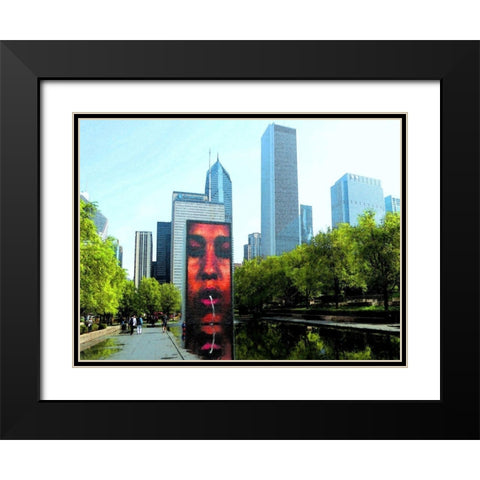 Millenium Park Black Modern Wood Framed Art Print with Double Matting by Ghanooni, Sarah