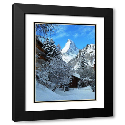 Mountain Tops Black Modern Wood Framed Art Print with Double Matting by Ghanooni, Sarah