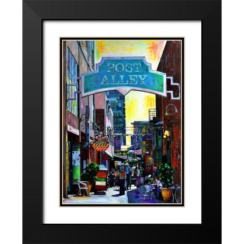 Post Alley Black Modern Wood Framed Art Print with Double Matting by Ghanooni, Sarah