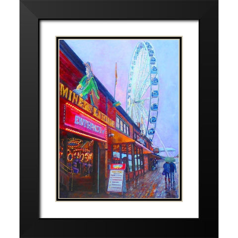 Rainy Days Black Modern Wood Framed Art Print with Double Matting by Ghanooni, Sarah