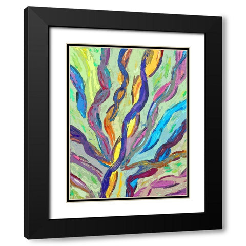 Ribbons in the Sky Black Modern Wood Framed Art Print with Double Matting by Ghanooni, Sarah