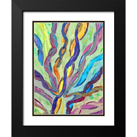 Ribbons in the Sky Black Modern Wood Framed Art Print with Double Matting by Ghanooni, Sarah