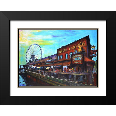 Summer Days Black Modern Wood Framed Art Print with Double Matting by Ghanooni, Sarah