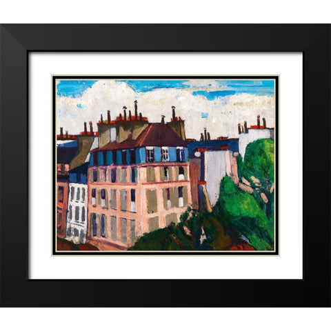 Rooftops-Paris Black Modern Wood Framed Art Print with Double Matting by Sayen, Henry Lyman