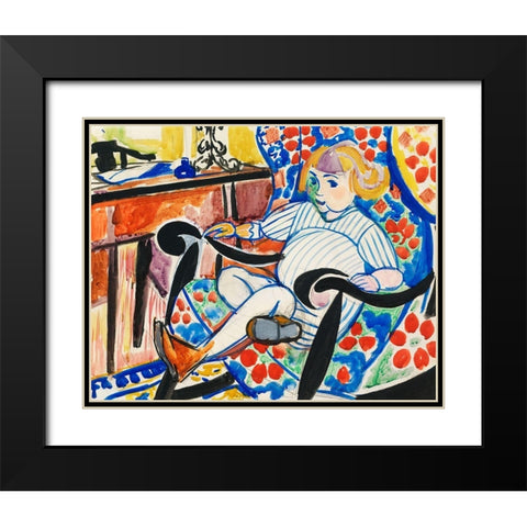 Gouache Black Modern Wood Framed Art Print with Double Matting by Sayen, Henry Lyman