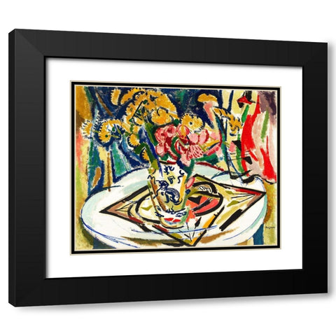 Flowers Black Modern Wood Framed Art Print with Double Matting by Sayen, Henry Lyman