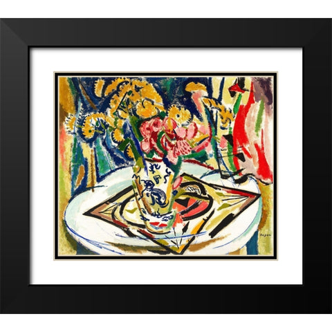 Flowers Black Modern Wood Framed Art Print with Double Matting by Sayen, Henry Lyman