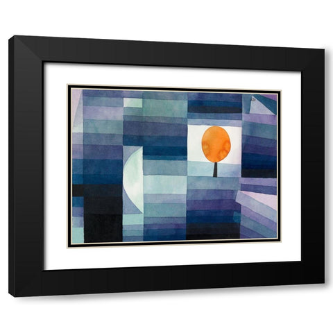 The Harbinger of Autumn Black Modern Wood Framed Art Print with Double Matting by Klee, Paul