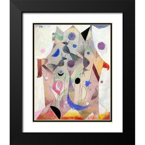 Persian Nightingales Black Modern Wood Framed Art Print with Double Matting by Klee, Paul