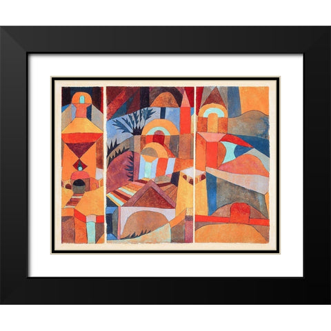 Temple Gardens Black Modern Wood Framed Art Print with Double Matting by Klee, Paul
