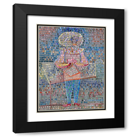 Boy in Fancy Dress Black Modern Wood Framed Art Print with Double Matting by Klee, Paul