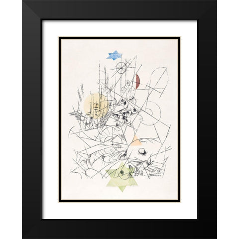 Hope and Destruction Black Modern Wood Framed Art Print with Double Matting by Klee, Paul