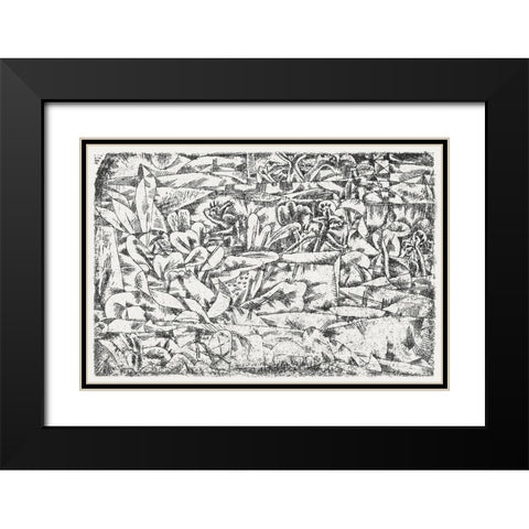 Garden of Passion Black Modern Wood Framed Art Print with Double Matting by Klee, Paul
