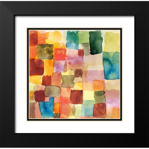 Untitled Abstract Black Modern Wood Framed Art Print with Double Matting by Klee, Paul